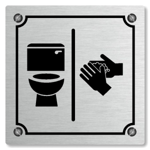 WC, umývárna, 100x100mm, stříbrná, Kansas